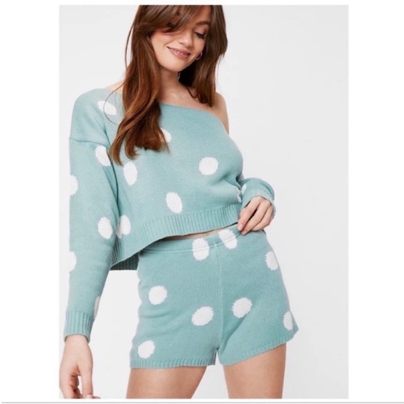 NASTY GAL | POLKA DOT TWO PIECE KNIT SWEATER SHORT SET - Picture 5 of 5